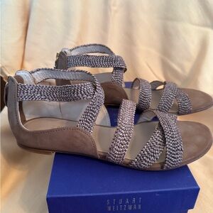 Stuart Weitzman Tan and Nubuc Sandals
